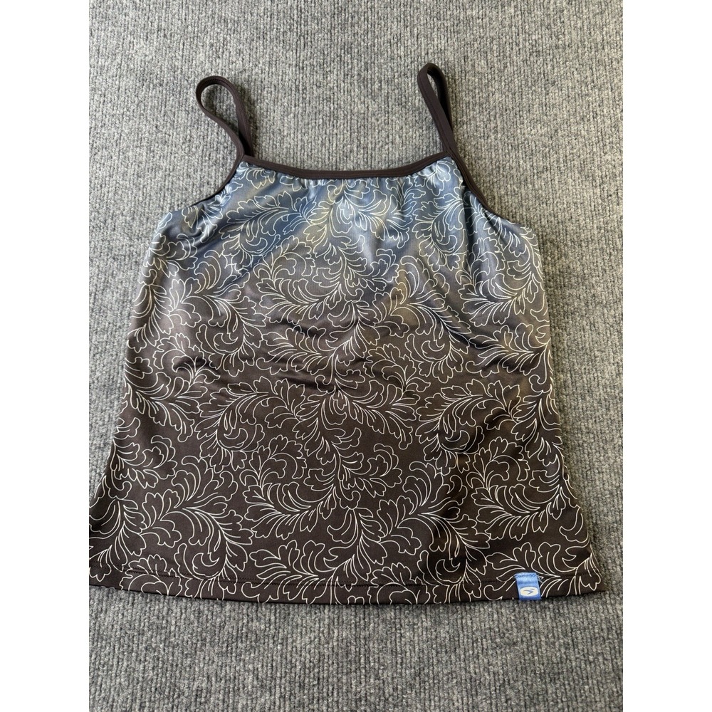Sugoi Women's Cycling Tank Top Medium Brown Blue Floral Built-In Bra